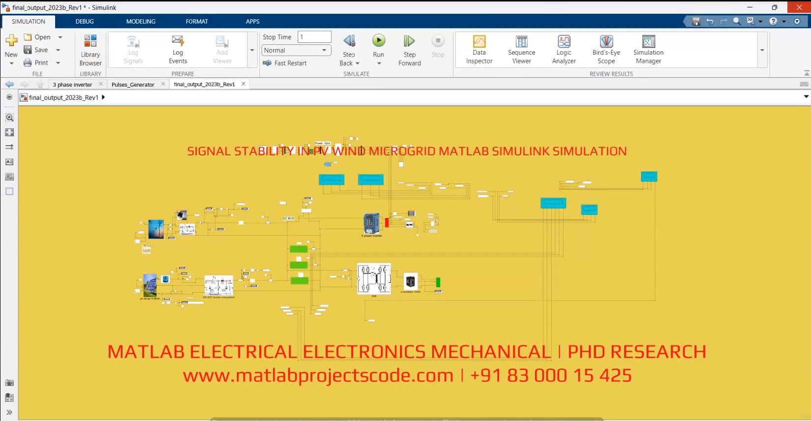 SIGNAL STABILITY IN PV WIND MICROGRID MATLAB SIMULINK SIMULATION
